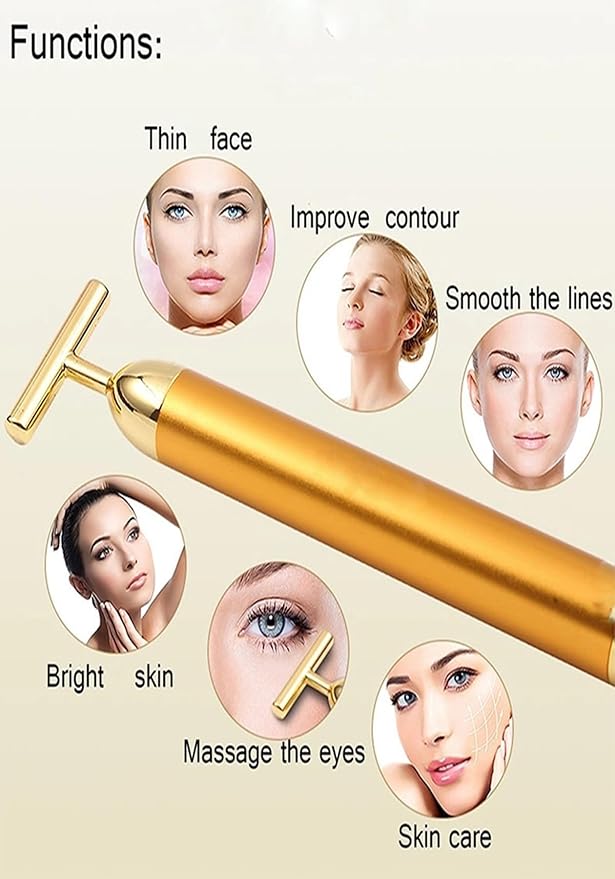 SIXIUMIE Beauty Bar Gold Face Massager for Skin Care T-Shape Facial Massager Tools Face Lifting
