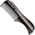 Kent 81T Black Graphite X-Small Beard and Mustache Pocket Comb, Fine Toothed Pocket Size for Facial Hair Grooming and Styling. Saw-cut of Cellulose Acetate, Hand Polished. Hand-Made in England