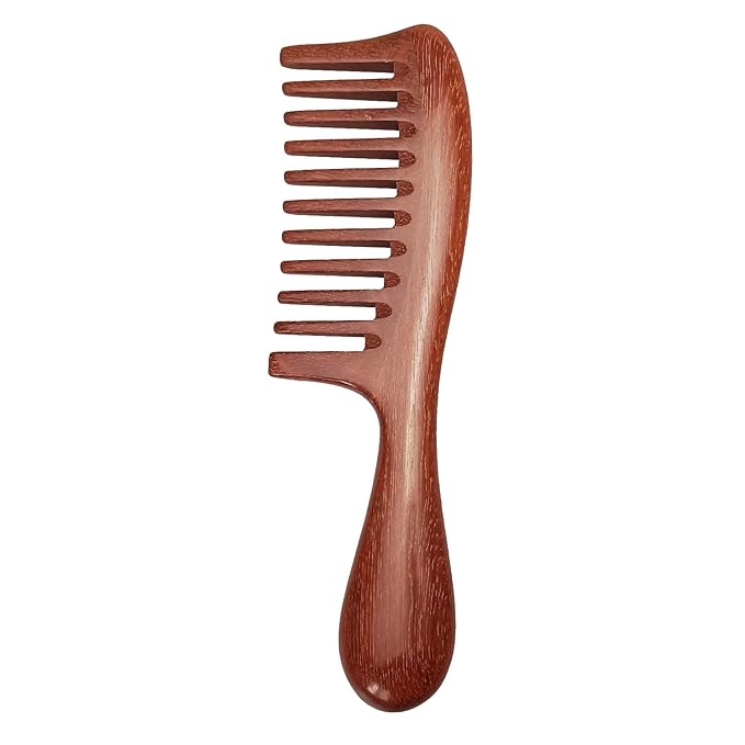 Louise Maelys Wood Fine Tooth Comb For Thick Hair, Anti Static