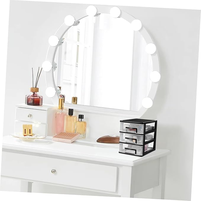 Beaupretty 3 Drawer Cosmetics Organizer Shelving Unit Desk Storage Organizer Desk with Drawers Handbag Transparent Desktop Bin Sundries Holder Sock Office Refrigerator