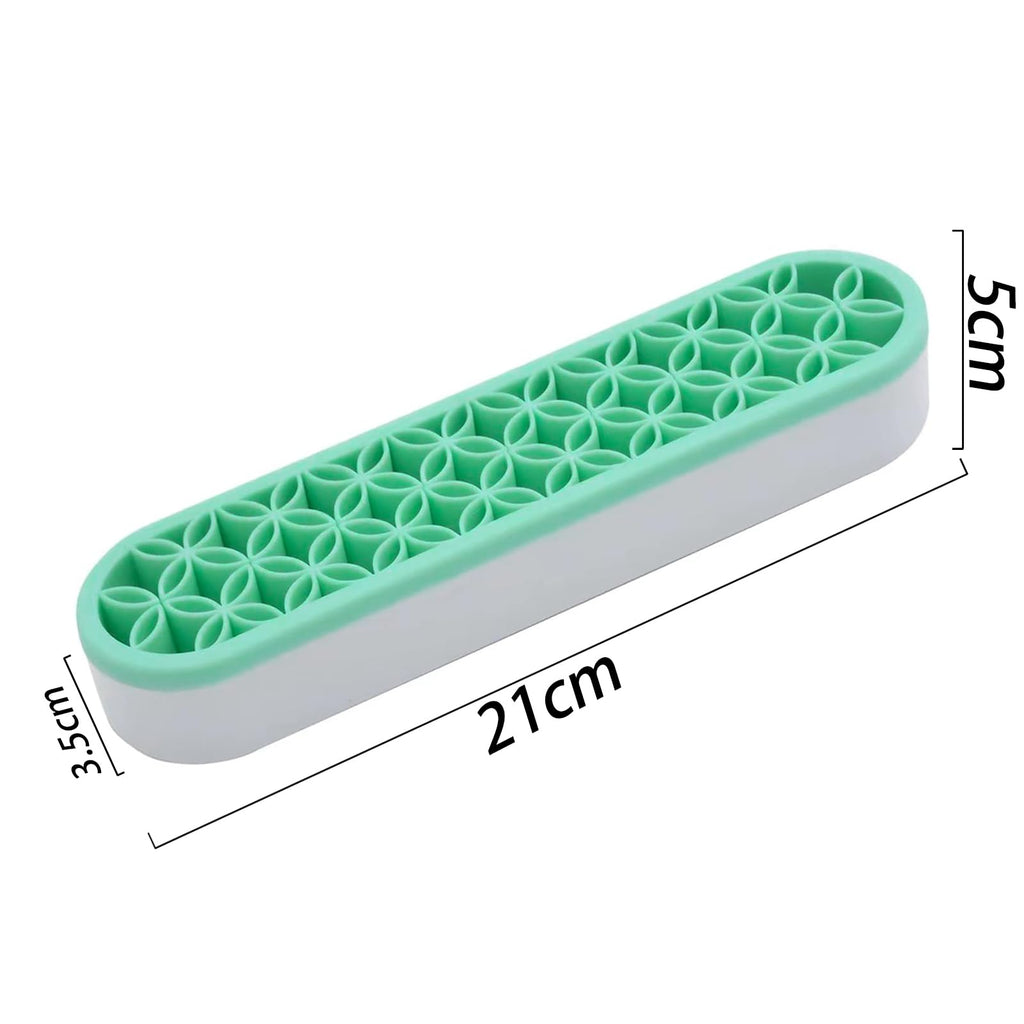 ESIW 2 PCS Multi-Purpose Cosmetic Storage Box, Desktop Organizers Silicone Make Up Brush Storage Stand, Desktop Storage Box for Eyeliner Pencil, Art Supplies, Painting Brush (Green)