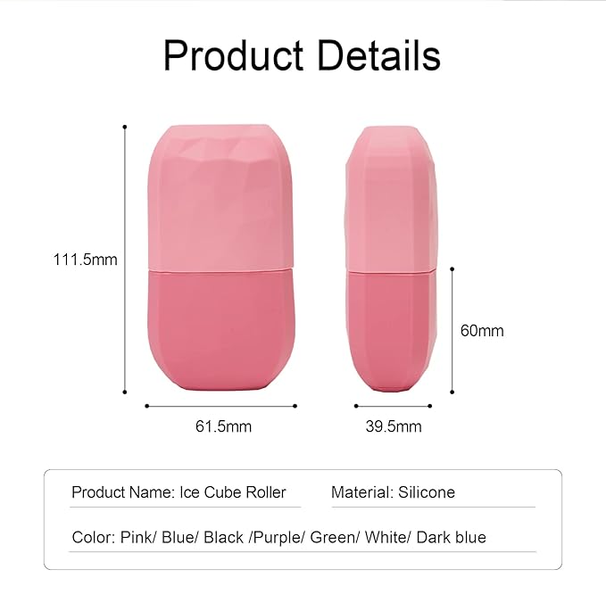 Diamond ice Cube Roller - Silicone Skin Care ice Roller for face & Eye Puffiness Relief Beauty gua sha Facial Tools Massage ice Mold cryo Cube ice Roller Best Women’s Gift (Green)