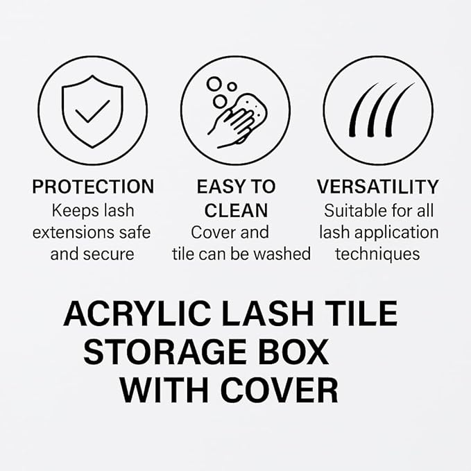 Acrylic Eyelash Storage Box - Eyelash Extension Organizer Box - Lash Organizer Tiles for Lash Extension - Perfect for Eyelash Holder, Eyelash Case and Eyelash Storage Case (teal & white)
