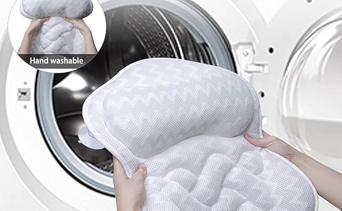 Bath Pillow, Tub Pillow for Bathtub Support Neck,Head and Back with Strong Non-Slip Suction Cups and Comfortabl 3D AirMesh Bath Pillow for Men and Women