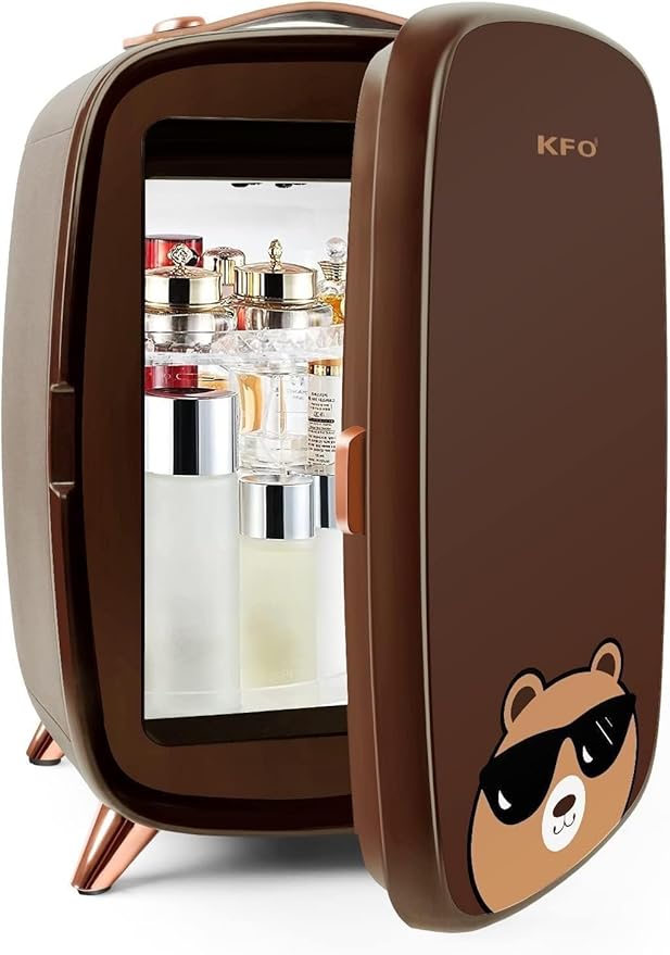 KFO Mini Skincare Fridge 6L | Ultra-Quiet Beauty Fridge for Cosmetics & Drinks | 6°C Cooling + 20dB Silent | Adjustable Shelves & Portable Design