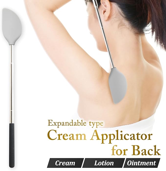 FieldSora Cream Applicator for Back Telescopic Easy to Clean Applies Creams, Sunscreens, and Ointments (Accurate Application)