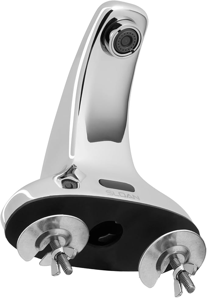 Sloan SF-2300 Sensor Activated Touch-Free Faucet, Commercial Grade with Mounting Hardware - 0.5 GPM Hardwired-Powered Deck-Mounted Mid Body, Polished Chrome Finish, 3362116