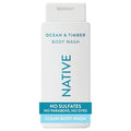 Native Body Wash Contains Naturally Derived Ingredients | For Women & Men, Sulfate, Paraben, & Dye Free Leaving Skin Soft and Hydrating | Ocean & Timber 18 oz