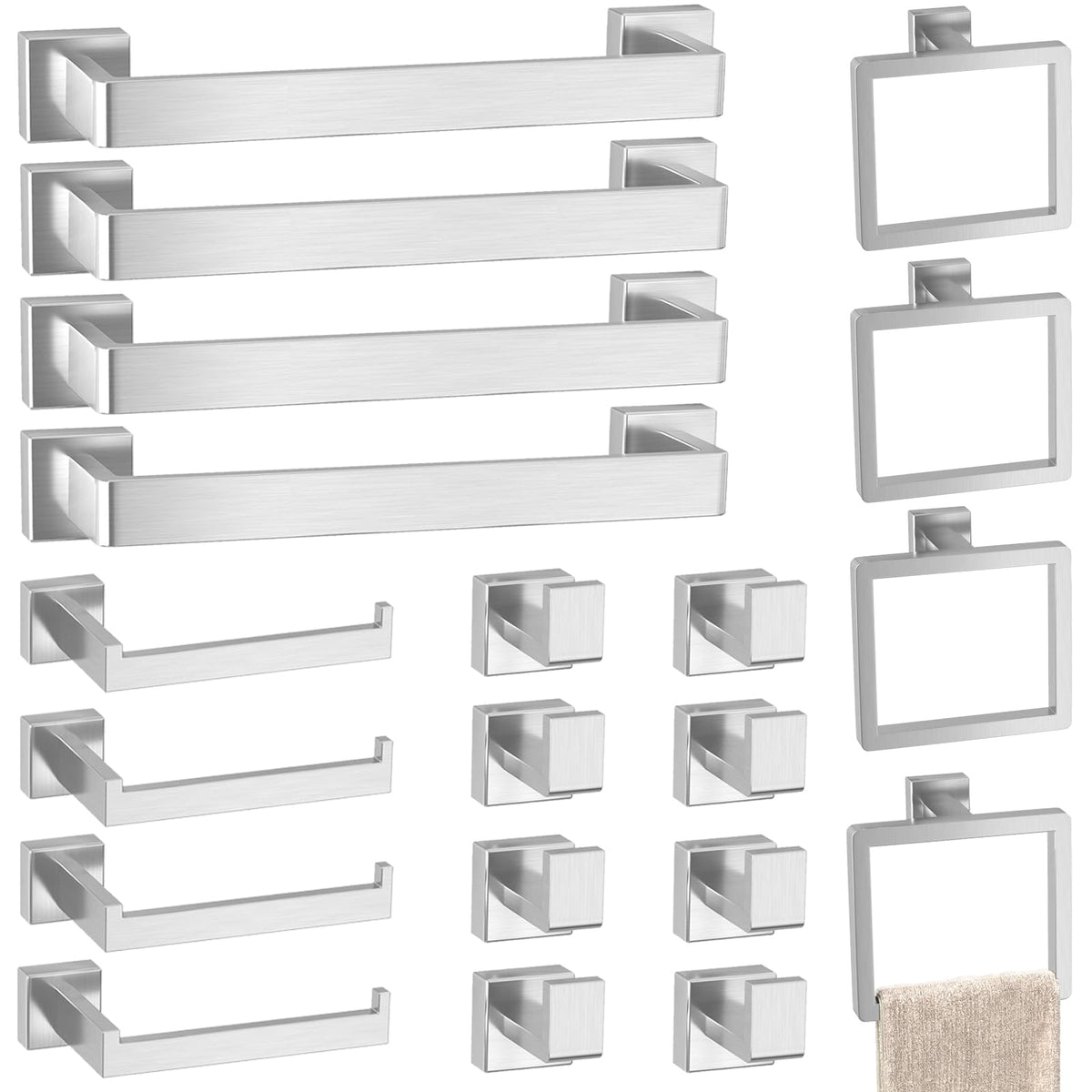 10-Pieces Gold Bathroom Accessories Set, 16 Inch Towel Bar Set
