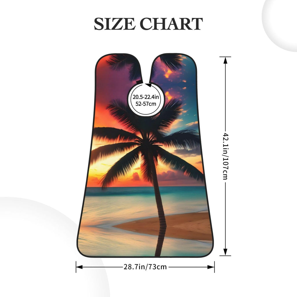 YQxwJL Tropical Beach Palm Tree Sunset Print Beard Bib Shaving Apron, Beard Hair Trimming Cape Gift For Dad