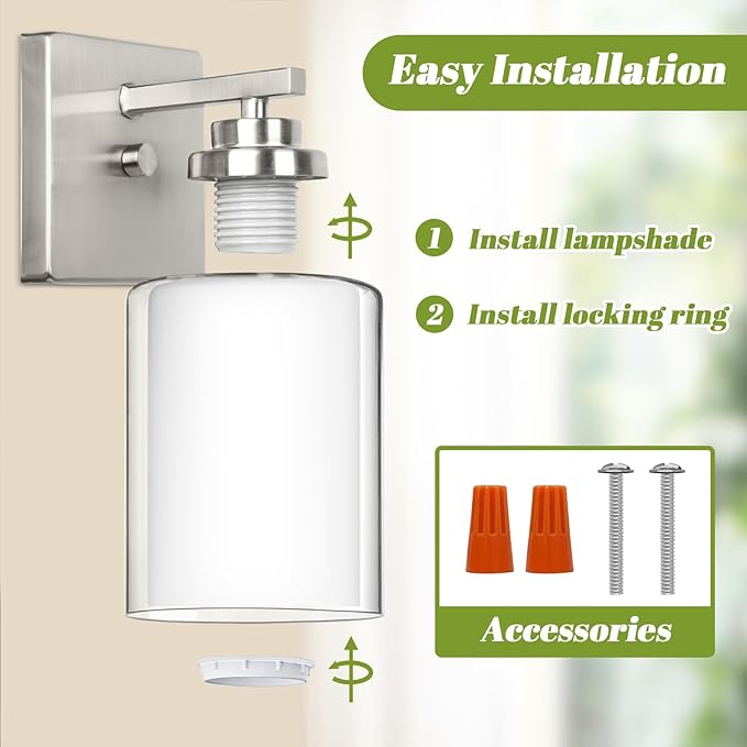 VerRon Set of 2 Wall Sconces for Bathroom, Modern Vanity Light Fixtures
