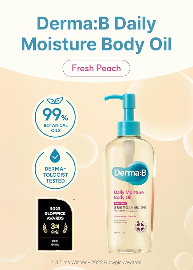 Derma B Daily Moisture Body Oil, 6.8 fl oz (200ml)