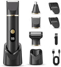 tiovara Beard Trimmer for Men, IPX7 Waterproof Body Hair Trimmer Electric Razor Shaver Body Grooming Kit Wet/Dry Use for Groin, Nose, Ear Hairs, Beard, Legs, Chest (Black)