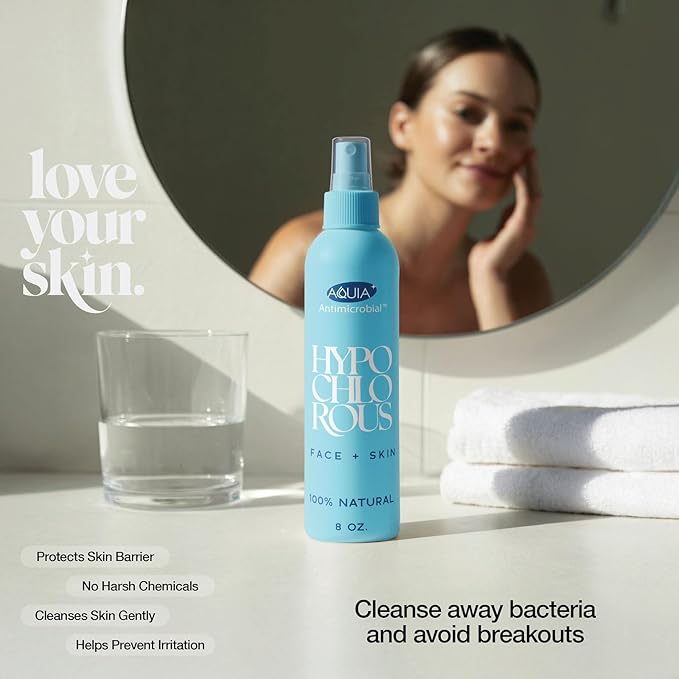 Hypochlorous Acid Spray for Face and Skin; Facial Cleanser | 2oz Face Mist Hypochlorous Acid Spray for Skin, Acne, Rash, Eczema, Wound | Antimicrobial Facial Cleanser Acne Sprays; Smart Skincare