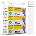XL Gloves Box Holder,Wire Rack Dispenser for Gloves - Tissues Paper Towels Organizer - Mounting Accessories Included - Holds up to 3 Boxes - Perfect for Lab, Food Service and Home
