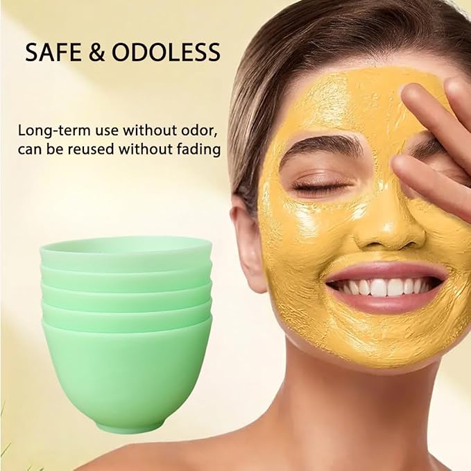 10 Pack Silicone Face Mask Mixing Bowls - Microwave & Freezer Safe, Non-Stick Esthetician Bowls for DIY Skincare, Clay Masks, Hair Color, 3.3-inch Esthetician Supplies(Green)