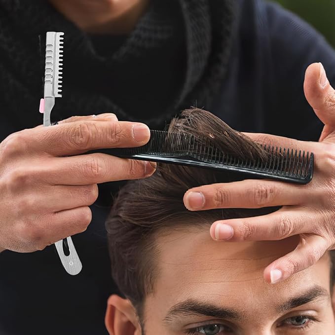 PACKOVE Vintage Manual Straight Razor for Men Foldable Hair Cutting Razor Beard Shaping Tool Eyebrow Trimmer for Salon and Home Use