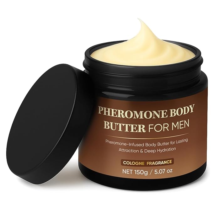 Pheromone Body Butter For Men, Skin body butter for men with Shea Butter, Cocoa Butter & Coconut Oil, Alcohol-Free, Vega, Long-Lasting Masculine Scent, Non-Greasy