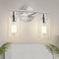 GORDNWE Bathroom Vanity Light Fixtures, 2 Light Brushed Nickel Bathroom Light, Vanity Sconce with E26 Bulb Base, Modern Wall Lights for Mirror, Hallway, Farmhouse