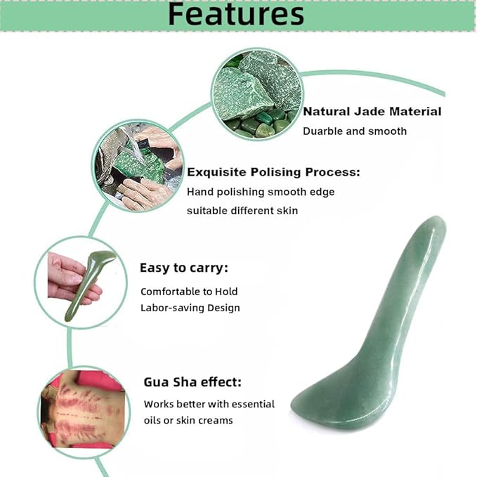 TOP SEWING Gua Sha Facial Tool Natural Jade Stone Massage Board Tools for SPA Acupuncture Therapy Trigger Point Treatment, Gua Sha Scraping
