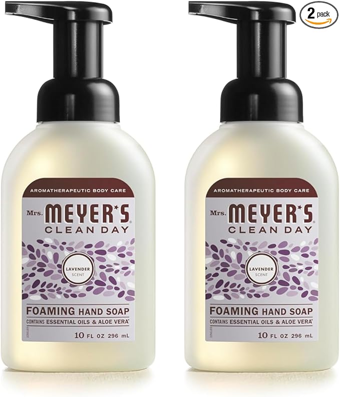 Mrs. MEYER'S Clean Day Foaming Hand Soap, Lavender Scent, 10 Fl oz (Pack of 2)