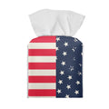 Pzuqiu American Flag Tissue Box Holder Stylish Leather Square Tissue Box Cover with Top Handle Waterproof Napkin Case Holder Home Office Bathroom Decor