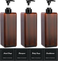Suream Large Pump Bottles for Shampoo and Conditioner, 3Packs 33.8oz Empty Cosmetic Dispenser with 4PCS Lables, Refillable Shower Press Dispensers for Bathroom, Bedroom, Washroom, Hotel