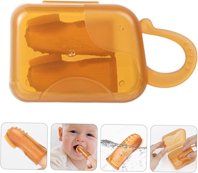 1Set Finger Toothbrush Silicone Oral Care Tool for for Mouth Reusable with Gums Massager