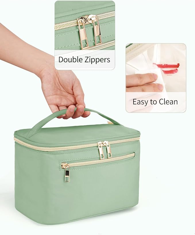 Wandering Nature Makeup Bag, Women Travel Make Up Vanity Case with Handle