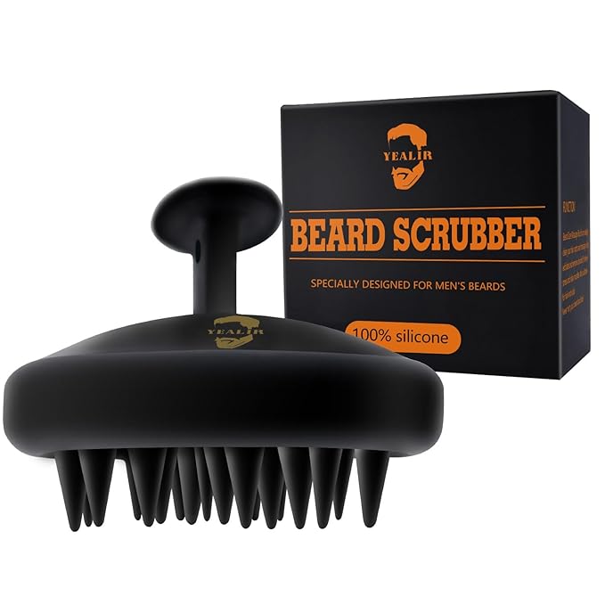 Beard Brush for Men, Silicone Beard Scrubber for Deep Cleansing