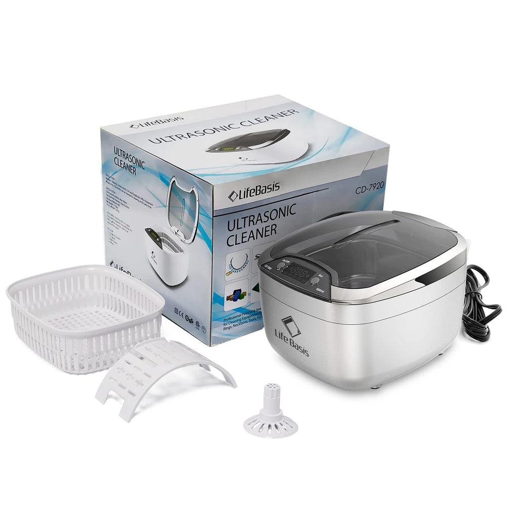 LifeBasis 28oz Professional Ultrasonic Cleaner, 42kHz Jewelry Cleaner