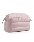 BAGSMART Travel Makeup Bag, Cosmetic Bag Small Make Up Organizer Case,Wide-open Pouch for Women Purse for Toiletries Accessories Brushes,Large Beige