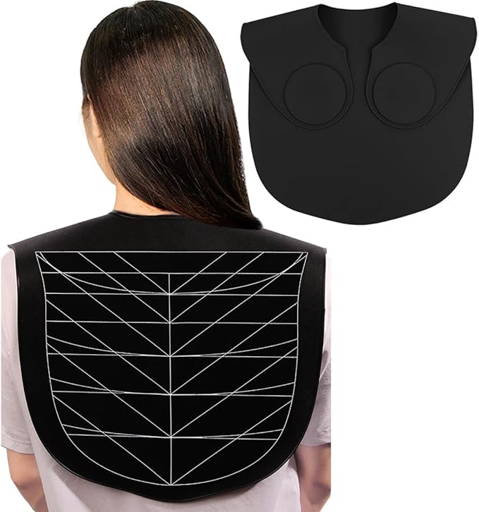 XDONEF Hair Cutting Guide Collar Silicone Waterproof Cutting Cape for Hair Stylist Hair Cutting Mat for Shoulders Hair Cut Mat with Guidelines Weighted Neck Wrap for Salon Home Large