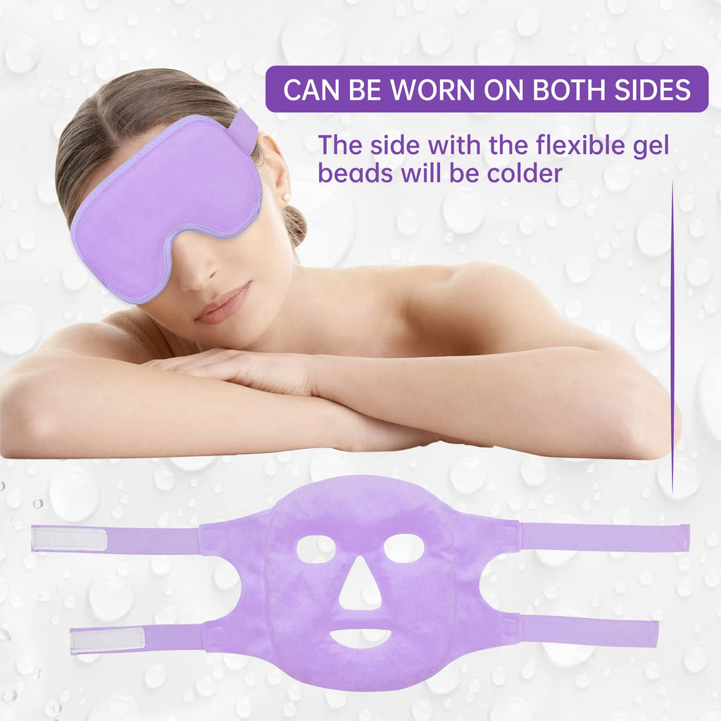 ZNÖCUETÖD Cooling Mask Ice Pack for Face Eye, Hot Cold Compress for Face