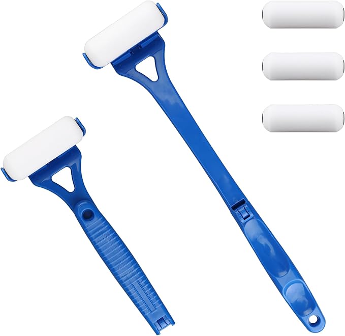 Aphohome Back Lotion Applicator, Foldable Handle with 3 Reusable Foam Rollers, Back Tanning Applicator, Evenly Applies Moisturizer Cream Ointment to Hard-to-Reach Areas for Men & Women & Seniors