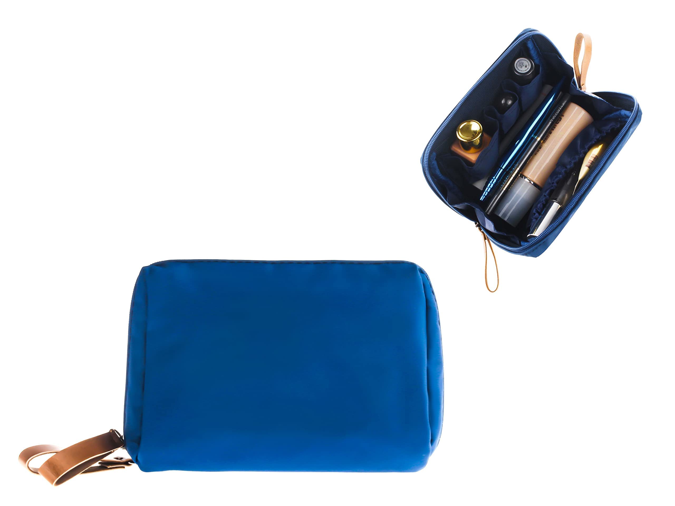 Kososuru Small Makeup Bag for Purse Portable Waterproof Cosmetic Bag Travel Makeup Pouch for Women (Blue, Square)