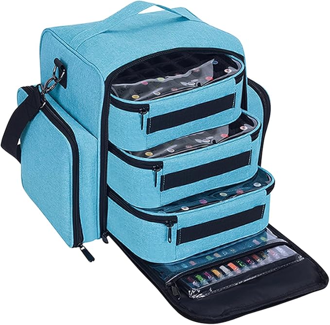 UOZL Nail Polish Organizer Case Hold 90 Bottles with 3 Detachable Bag,Green