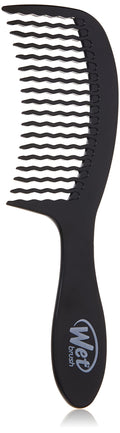 Wet Brush Detangling Comb, Black - Wide Tooth Hair Detangler with WaveTooth Design That Gently and Glides Through Tangles - Brush Throough Conditioner and Hair Masks - Gentle On Scalp and Pain-Free