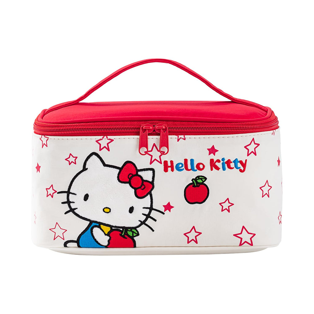 AmBealla Cosmetic Bag Large Makeup Travel Case with Brush Holder,Waterproof Makeup Bag Organizer with Hanging Hook,Travel Toiletry Bag for Women,Sweet&Stylish for Girls,Red Apple