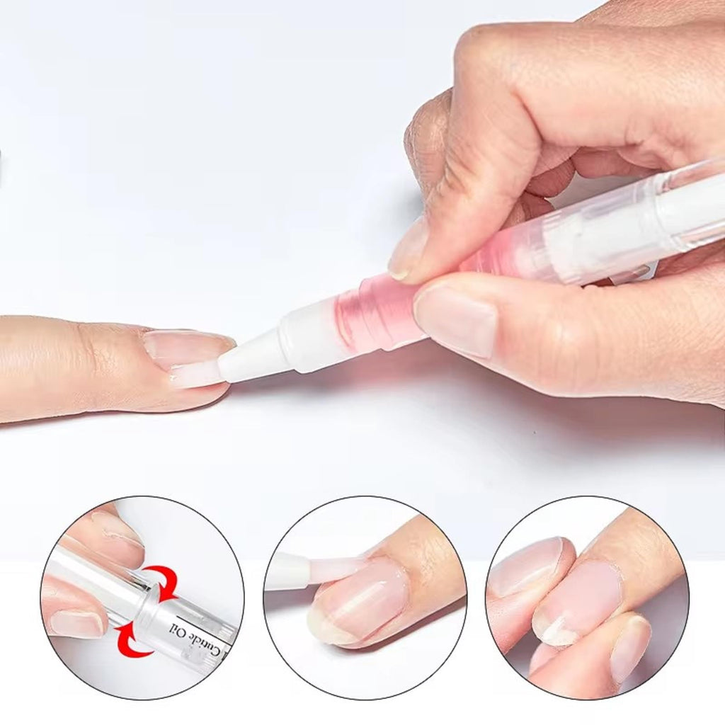 Yimart Set of 4pcs Blueberries Flavor Cuticle Revitalizer Oil Pen with Soft Brush,Nail Nutritional Cuticle Oil Pen For Anti-barb Finger Edge Nail Care Tool