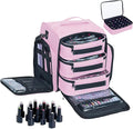 UOZL Nail Polish Organizer Case Hold 90 Bottles with 3 Detachable Bag,Pink