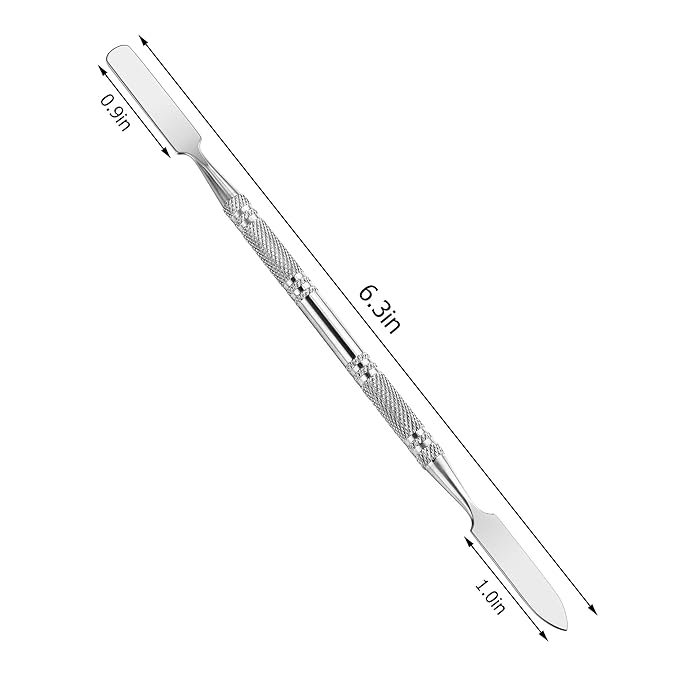 Wismee 5Pcs Makeup Spatula tool metal Set Professional Beauty Stainless Steel Cosmetics Mixer Long Metal Spatula Depotting Mixing Tool (#2)