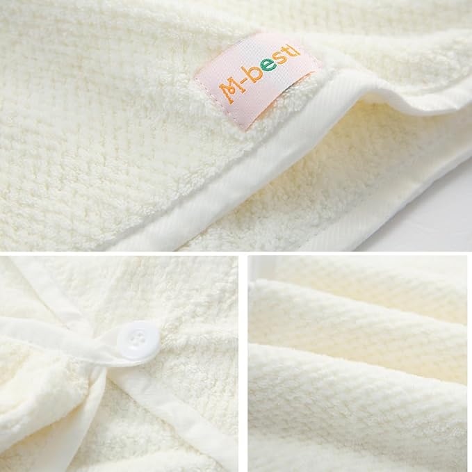 M-bestl 2 Pack Microfiber Hair Towel Wrap,Hair Drying Towel with Button, Absorbent and Soft,Anti-frizz Towel to Dry Hair Quickly(Beige&Beige)
