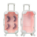 Fake Eyelash Organizer Case Eyelash Extension Mini Suitcase Lashes Organizer Packing Makeup Container Luaage Box for Women Travel Eyelash Tray (Pink)