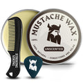 Striking Viking Mustache Wax Kit with Comb - 2 Oz, Unscented, Strong Hold