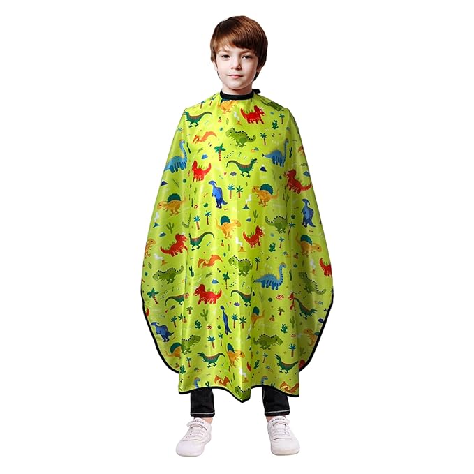 Pelocapa Kids Waterproof Salon Shampoo Capes - 39" 51" (Yellow Dinosaur)
