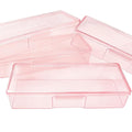 Suseniii Plastic Nail Storage Manicure Tool Box, 4PCS Storage Personal Box Nail Implement Storage Box Organizer Case Box for Nail Art Pedicure Supply (Pink-4pcs, Large)