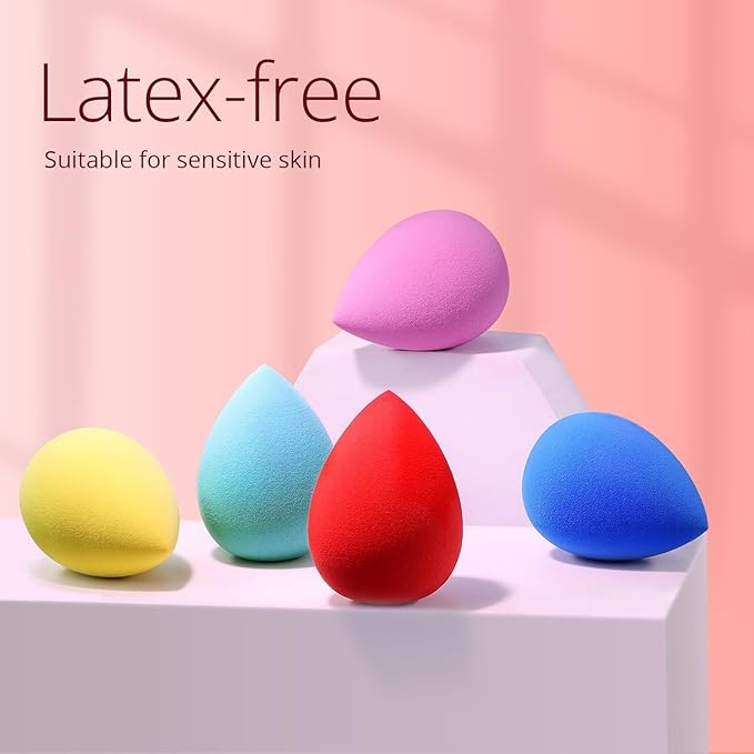 BEAKEY Makeup Sponge Set, 5 Pack Foundation Beauty Sponges & Soft Blenders