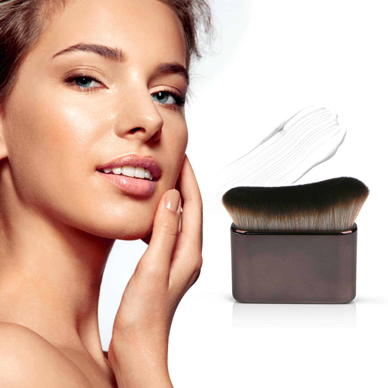 UNIMEIX Self Tanner Brush Sunscreen Body Makeup Brush Kabuki Blend Applicator Spray Tan Blending Beauty Brush for Body Coverage Perfector (Gray)