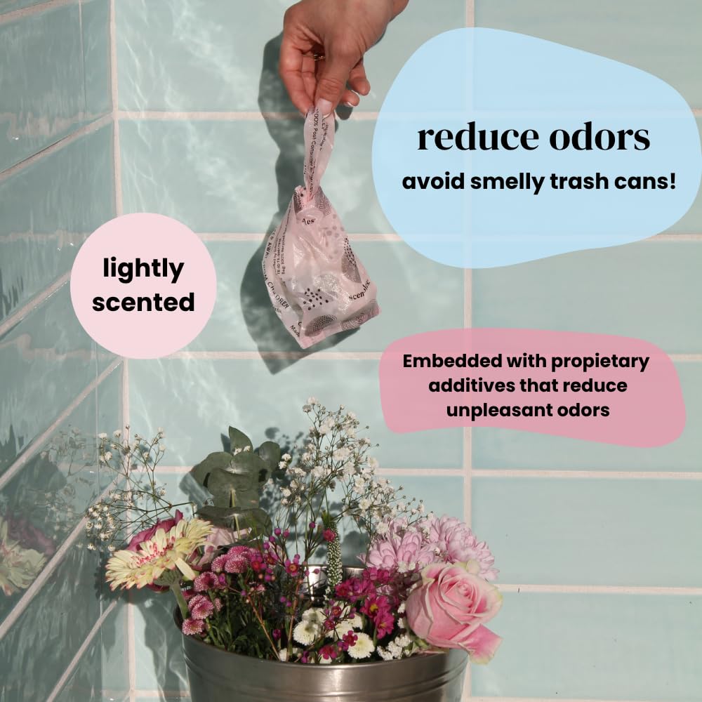 Scensibles Personal Care Disposal Bags (50 Count) - For Tampons, Pads, Liners, Condoms & More - Discreet, Hygienic & Odor-Reducing Disposal Solution